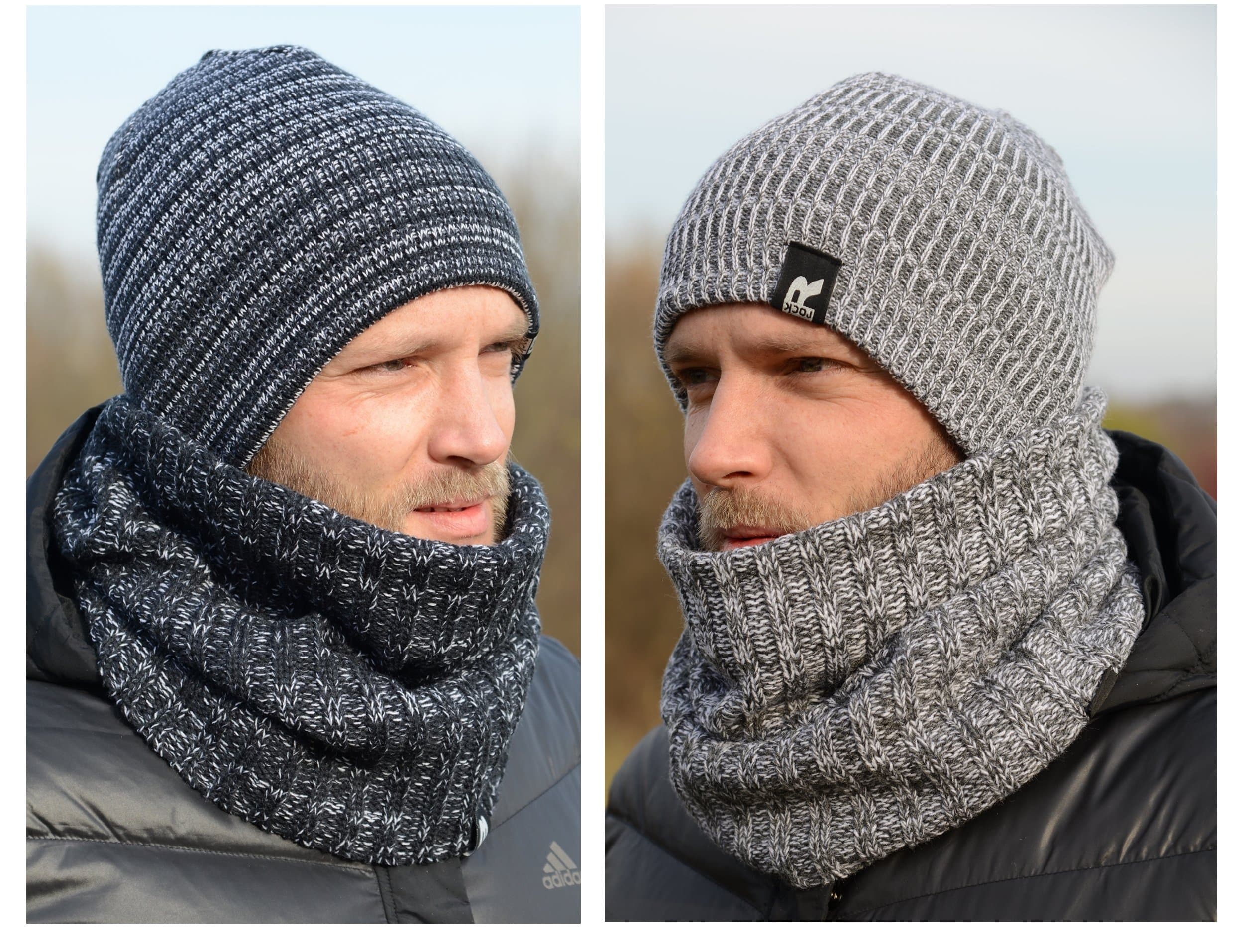 KOMPLET MĘSKI KOMIN szal + CZAPKA Zestaw POLSKI k5