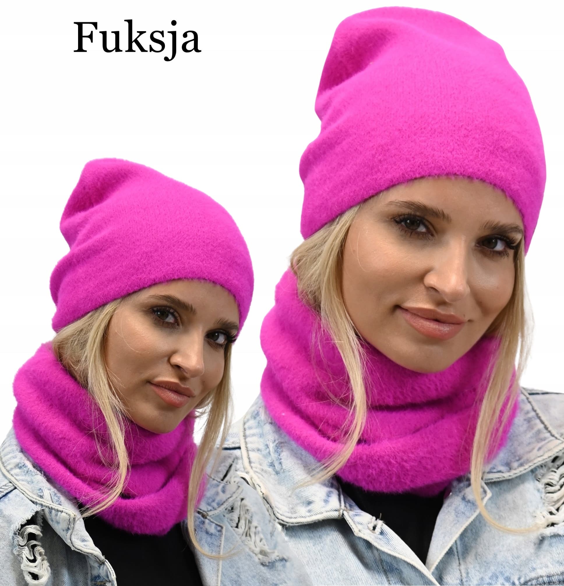 Czapka KOMIN damski komplet alpaka tuba AL1