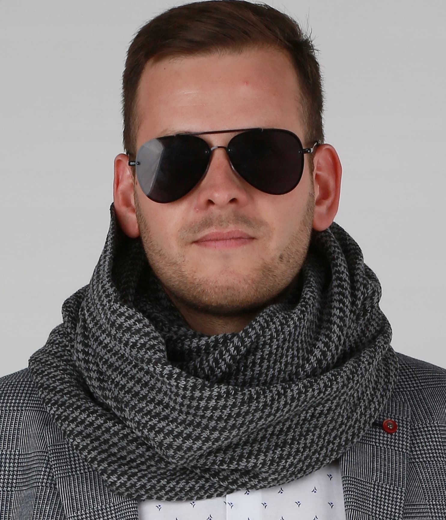 Elegancki KOMIN MĘSKI - szalik na zimę prezent klasyczny piękny ciepły 1L