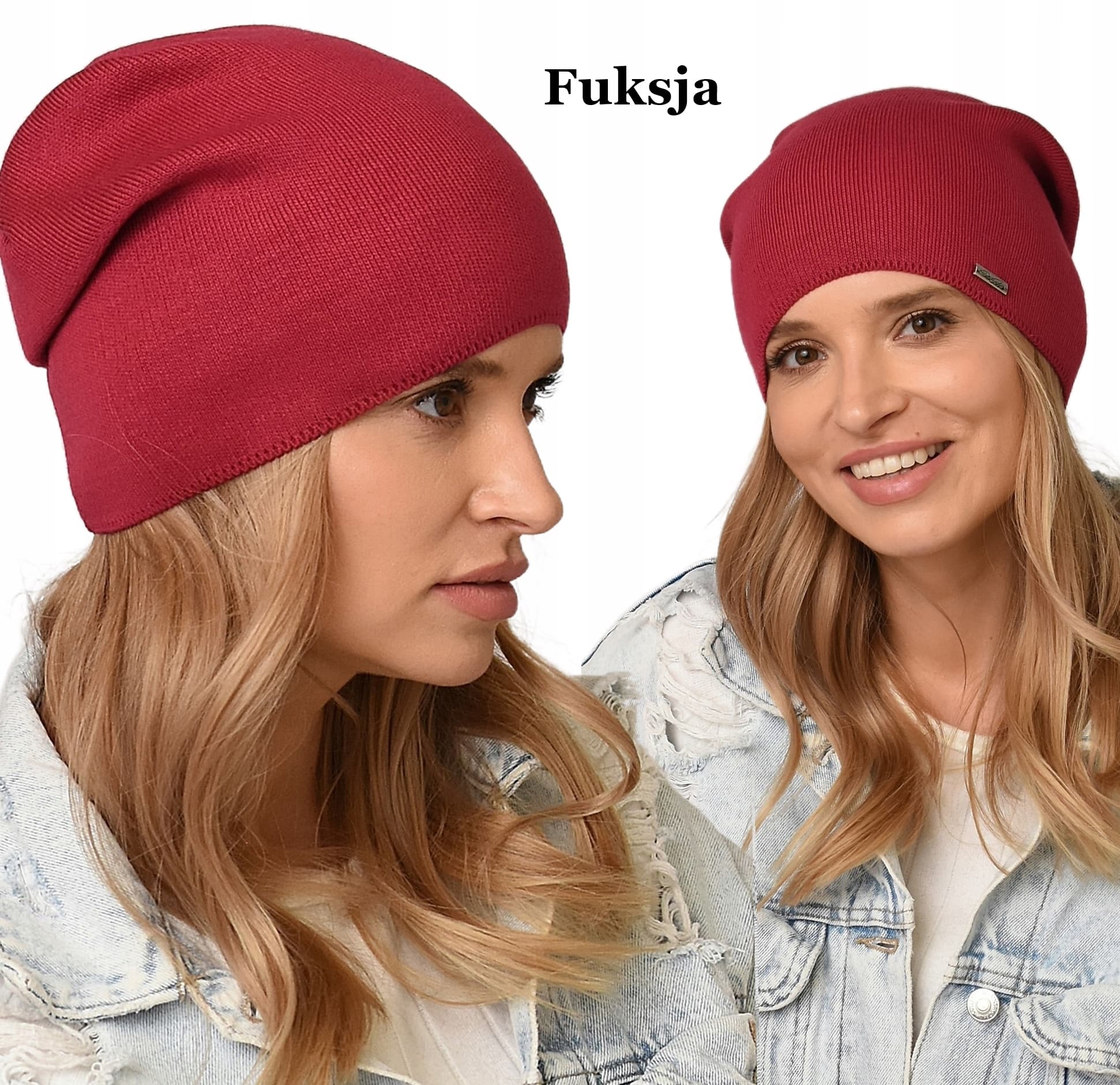 CZAPKA damska gładka podpinan z tyłu polski produent jesień zima KOLORY V3