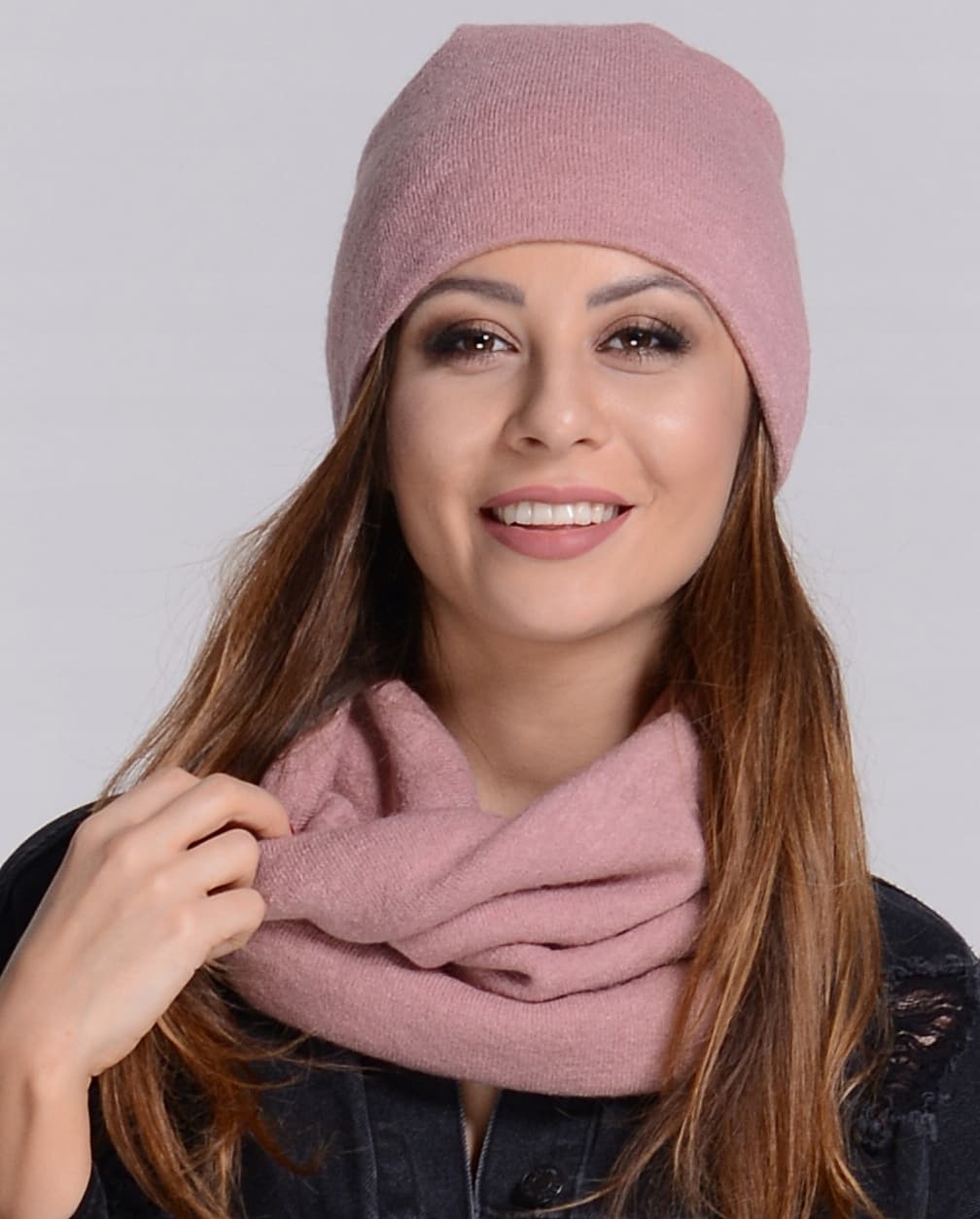 Komplet damski zimowa CZAPKA + KOMIN ciepły polski producent moda RÓŻ K6