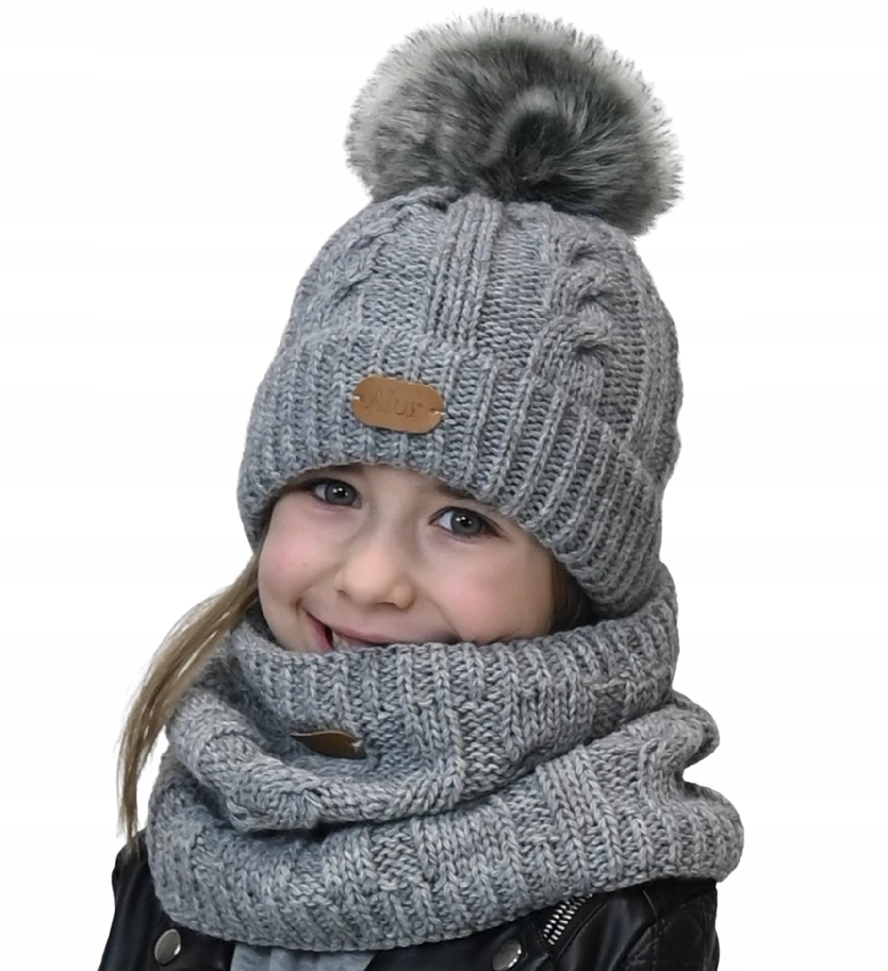 CZAPKA +KOMIN +RĘKAWIACE KOMPLET zimowy na polarze