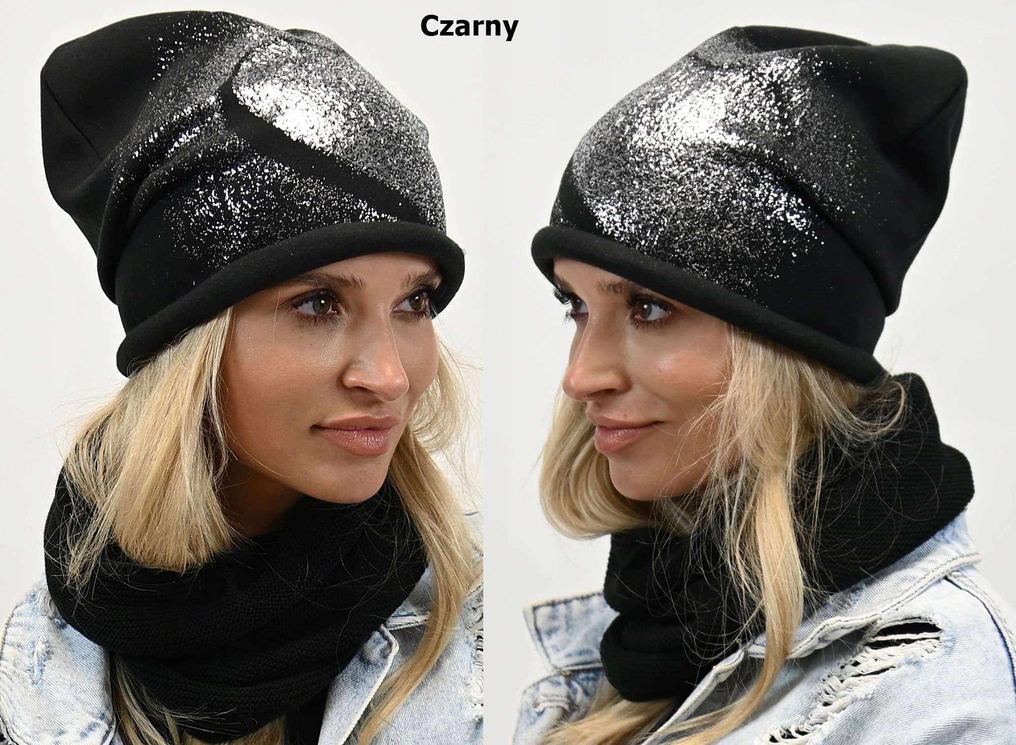 CZAPKA beanie smerfetka damska bawełniana z polarem KOLORY wz4