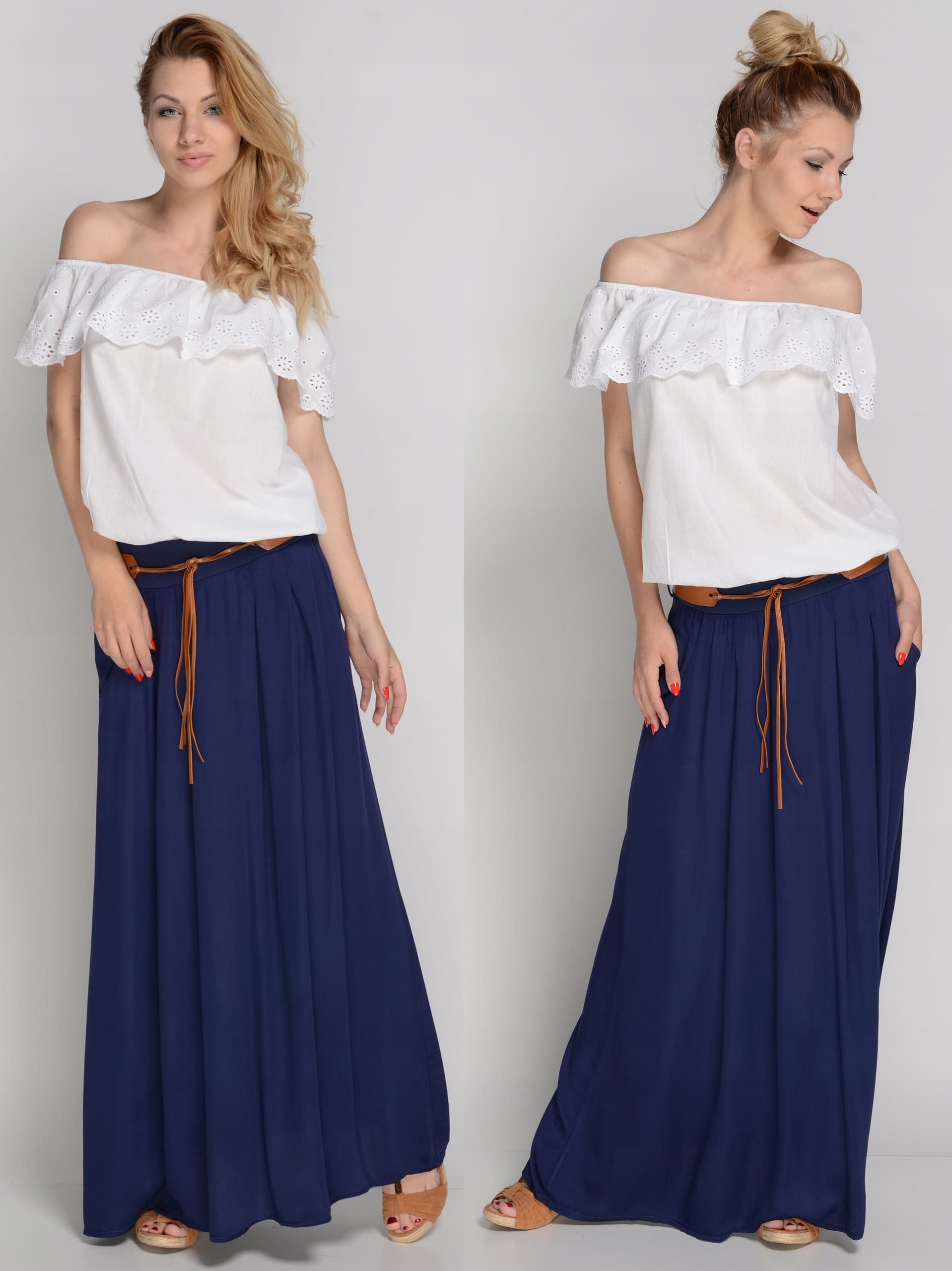 Długa ZWIEWNA SPÓDNICA boho GRANAT KIESZENIE S,M,L