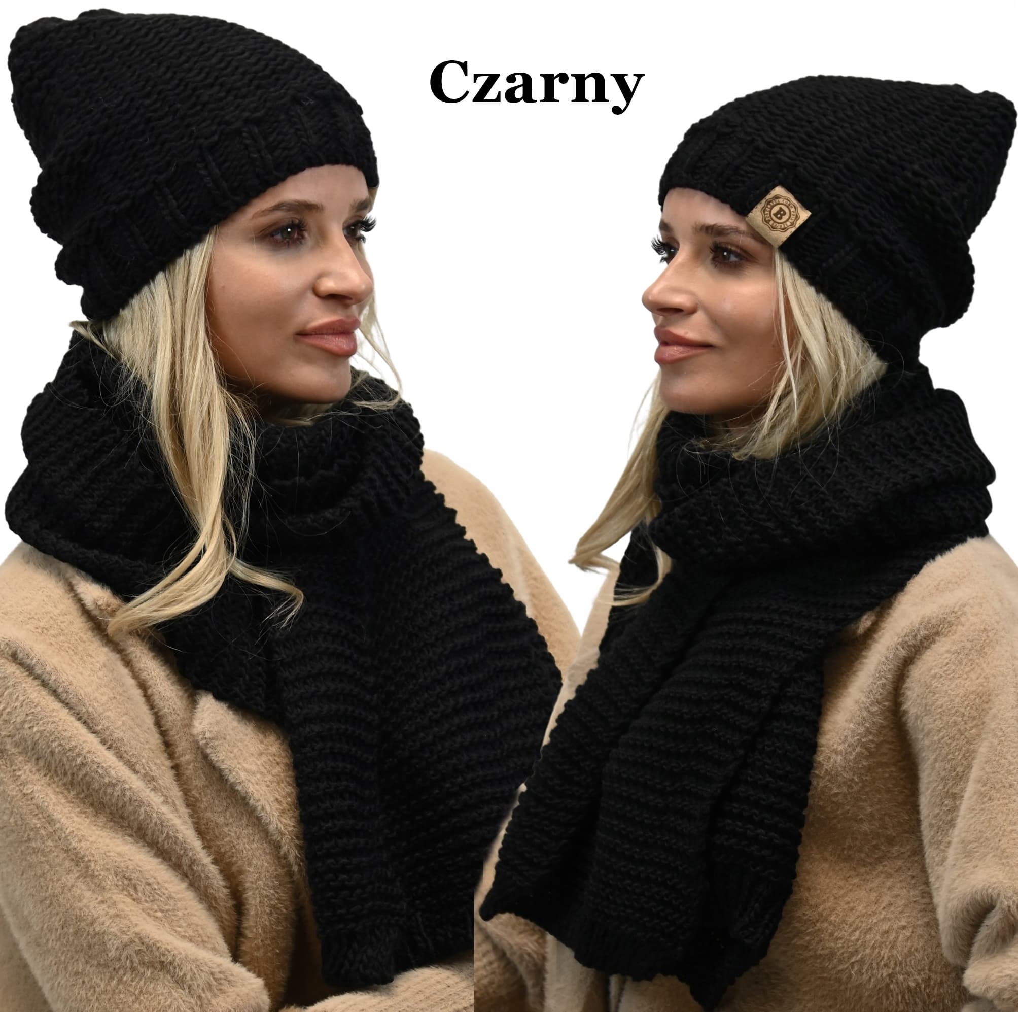 modny POLSKI KOMPLET CZAPKA polar SZALIKEM CIEPŁY
